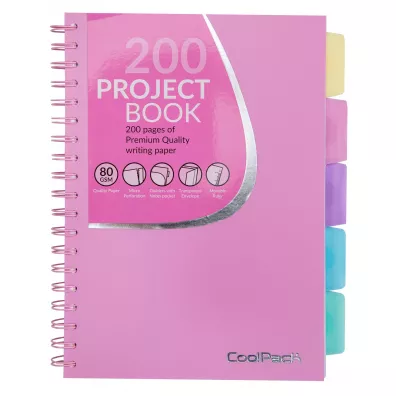 CoolPack Ko�ozeszyt B5 PP Pastel Powder Pink kratka 100 kartek