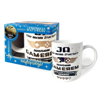 Kukartka Kubek Premium Q Jestem Gamerem