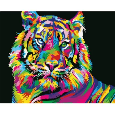 ArtiFly Malowanie po numerach - Tygrys kolorowy 40x50cm