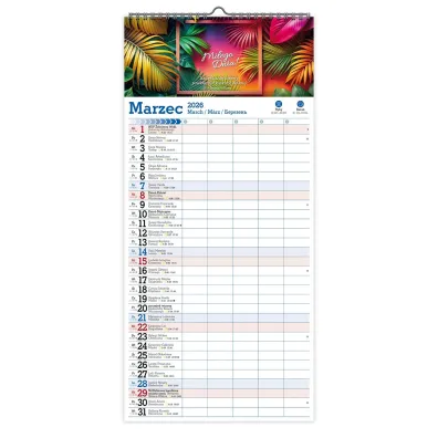 Kalendarz 2026 �cienny paskowy szeroki Home Menager KPS V1