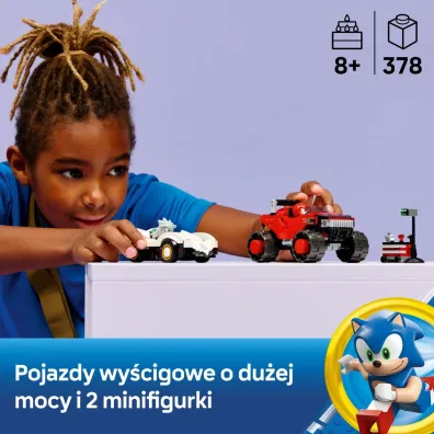 LEGO Sonic the Hedgehog Silver w samochodzie kontra Knuckles w monster trucku 77118