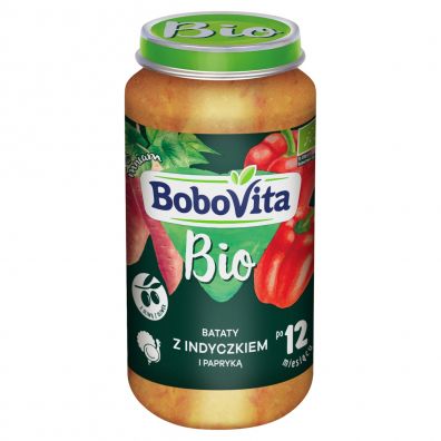 BoboVita Bataty z indyczkiem i papryką po 12. miesiącu 250 g Bio
