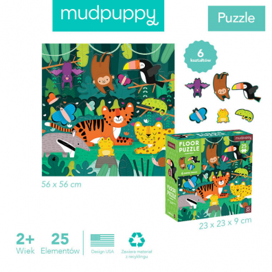 Puzzle podogowe Las deszczowy z elementami specjalnymi 2+ Mudpuppy