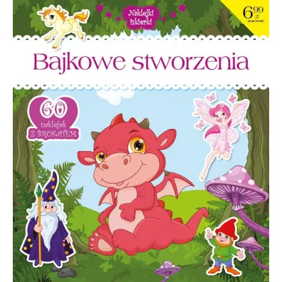 Naklejki iskierki z brokatem. Bajkowe stworzenia