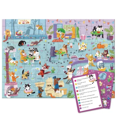 Puzzle 100 Look&Find Kocie kafejka Dodo