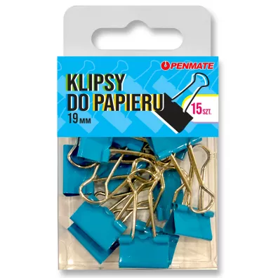 Penmate Klipsy do papieru niebieski 19 mm