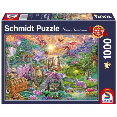 Puzzle 1000 el. Zaczarowana kraina smok�w Schmidt