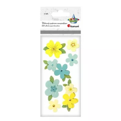 Titanum Dekoracje samoprzylepne 3D kwiaty mix 7 szt.