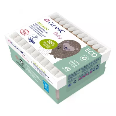 Cleanic Baby Patyczki higieniczne do uszu dla niemowl�t Organic 60 szt.