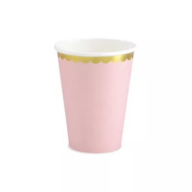 PartyDeco Kubeczki jasnor�owe 220ml 6 szt.