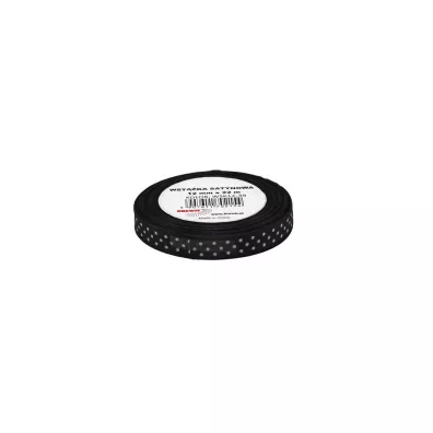 Wst��ka satynowa w kropki 12mm x 22m