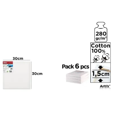 Artix Tablica malarska 30x30x1.5 cm 280g/m2 (6 szt)