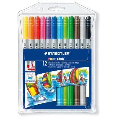 Staedtler Flamastry dwustronne Noris Club, 12 kolor�w 12 szt.