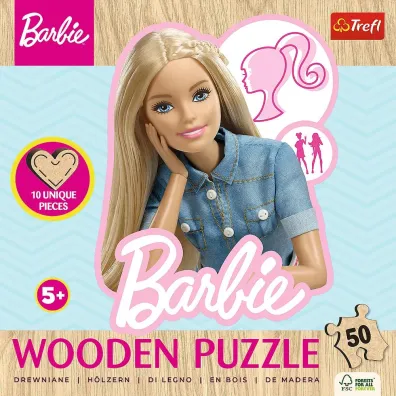 Puzzle drewniane 50 el. Ulubiona modna Barbie Trefl