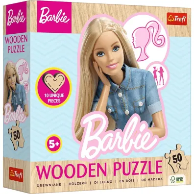 Puzzle drewniane 50 el. Ulubiona modna Barbie Trefl