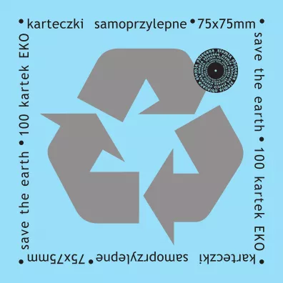 Ziemia Obiecana Karteczki samoprzylepne eko b��kitne 75x75 mm 100 kartek