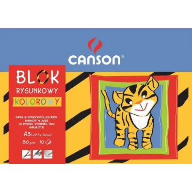 Canson Blok rysunkowy kolorowy A3 80g, 10 arkuszy