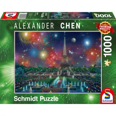 Puzzle 1000 el. Fajerwerki nad Wie�� Eiffla Schmidt