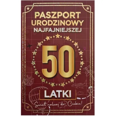 Yeku Karnet Urodziny 50 Nowy paszport damskie