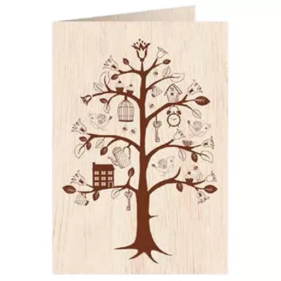 Cozywood Karnet drewniany C6 + koperta Drzewo �ycia