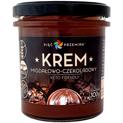 Pięć Przemian Krem migdałowo - czekoladowy bez dodatku cukrów bezglutenowy keto 300 g