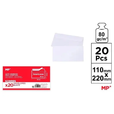 Mp Main Paper Koperta bia�a 220x110mm 20 szt.
