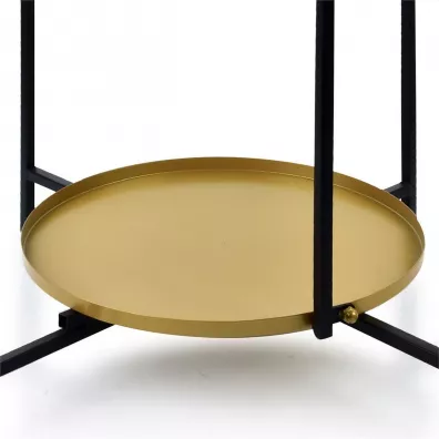 Mondex Stolik kawowy Lucas Black and Gold 60 cm