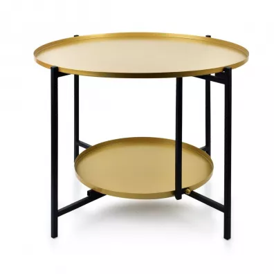 Mondex Stolik kawowy Lucas Black and Gold 60 cm