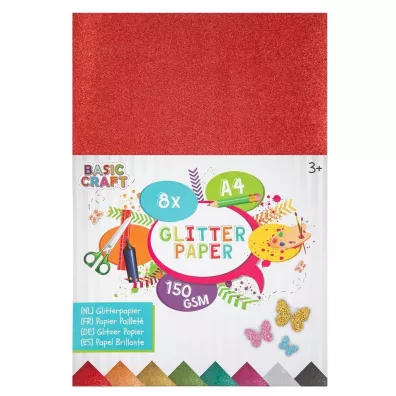 Grafix Papier brokatowy A4 8 arkuszy