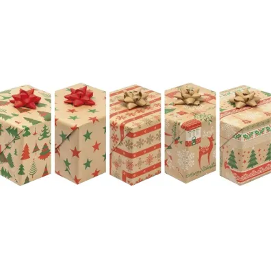 Pol-Mak Torebki Papier ozdobny rolka kraft P2 200x70cm Gwiazdka zest. 5, Pol-Mak