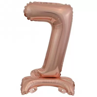 Amscan Balon foliowy mini cyfra 7 na stojaku r�owe z�oto