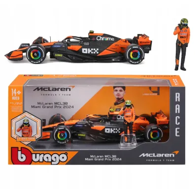 Bburago Model 1:24 Bolid F1 Mclaren MCL38 figurka Oscar Piastri 18-28040_81