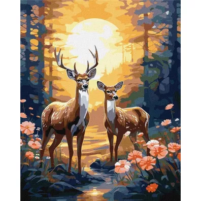 Ideyka Malowanie po numerach - Wdziczny jele 40x50cm