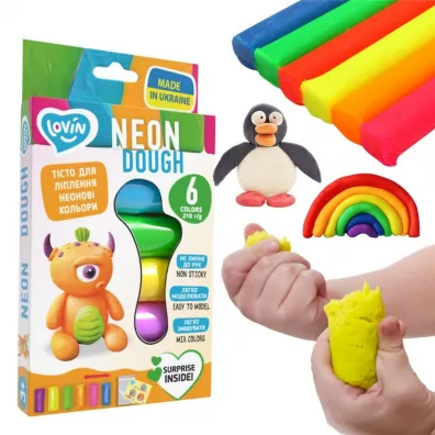 Zestaw ciastoliny piankolina neon 6 kolor�w Lovin
