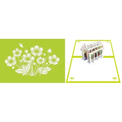 DaVinci Karnet + koperta POP-UP Szklarnia z kwiat 12x18cm