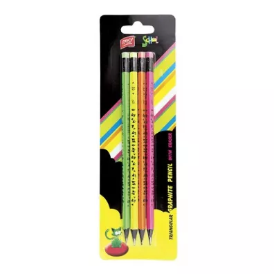 Easy Stationery O��wek z gumk� Fluo 4 szt.