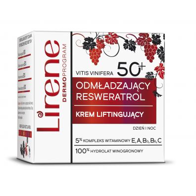 Lirene Krem do twarzy naprawczy przeciwzmarszczkowy 50+ Resweratrol 50 ml