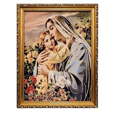 Obraz Haftowany Matka Bo�a z dzieci�tkiem 42/32cm
