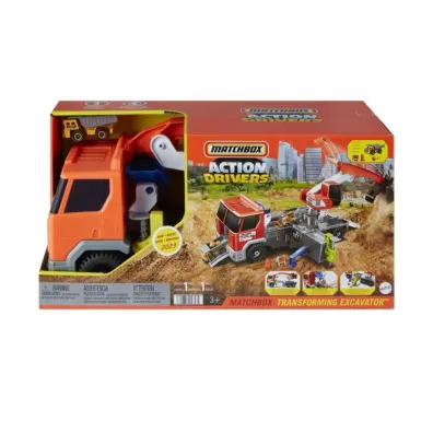 Matchbox. Ci�ar�wka Koparka Du�y pojazd z funkcj� HPD64 Mattel