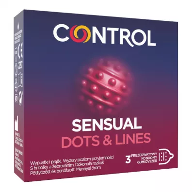 Control Sensual Dots & Lines prezerwatywy w prki i wypustki 3 szt.