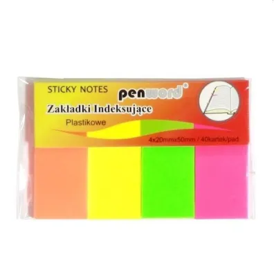 Penword Zak�adki indeksuj�ce plastikowe 20x50mm 160 szt.