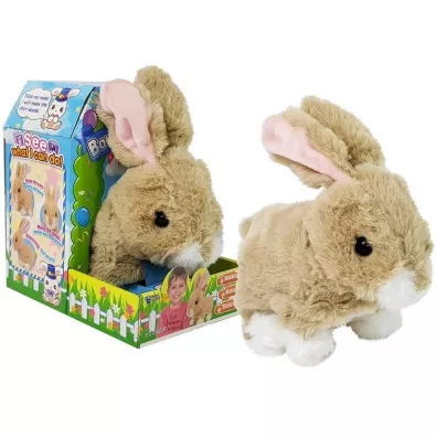 Krlik interaktywny kremowy na baterie Leantoys