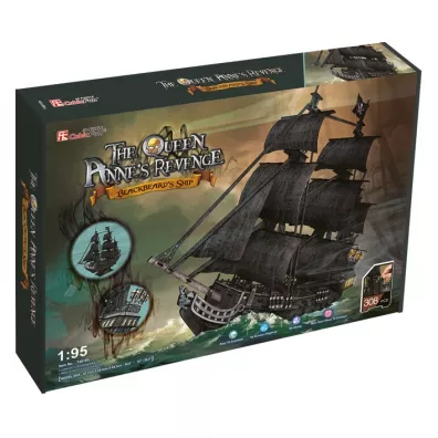 Puzzle 3D 308 el. Okrt piracki Zemsta Krlowej Anny XL Cubic Fun