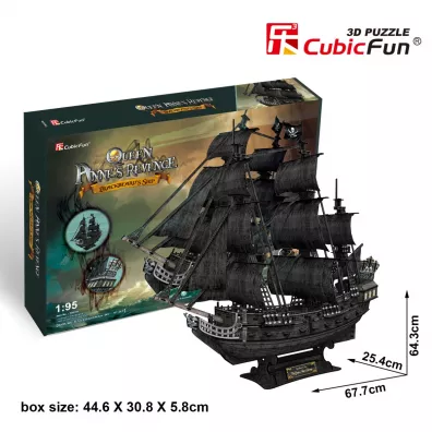 Puzzle 3D 308 el. Okrt piracki Zemsta Krlowej Anny XL Cubic Fun