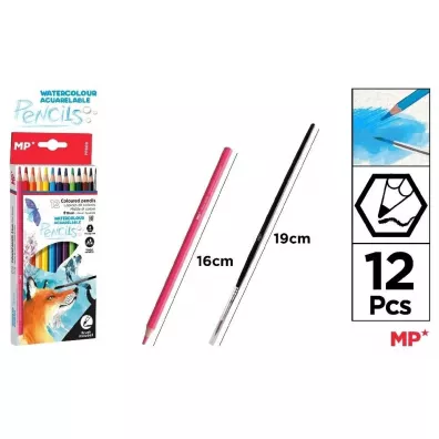 Mp Main Paper Kredki akwarelowe + p�dzelek 12 kolor�w