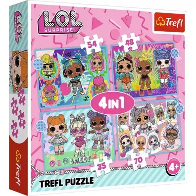 Puzzle 4w1 - Poznaj laleczki (35+48+54+70 el.) Trefl