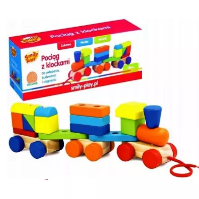 Pocig drewniany z klockami 36X12X9 PLX PUD SMILY PLAY AC7621 AN0