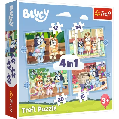 Puzzle 4w1 Bluey i jego wiat Trefl