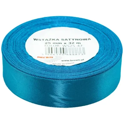 Brewis Wst��ka satynowa turkusowa 25mm x 32m