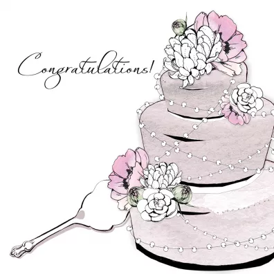 Clear Creations Karnet Swarovski kwadrat CL1205 �lub Tort